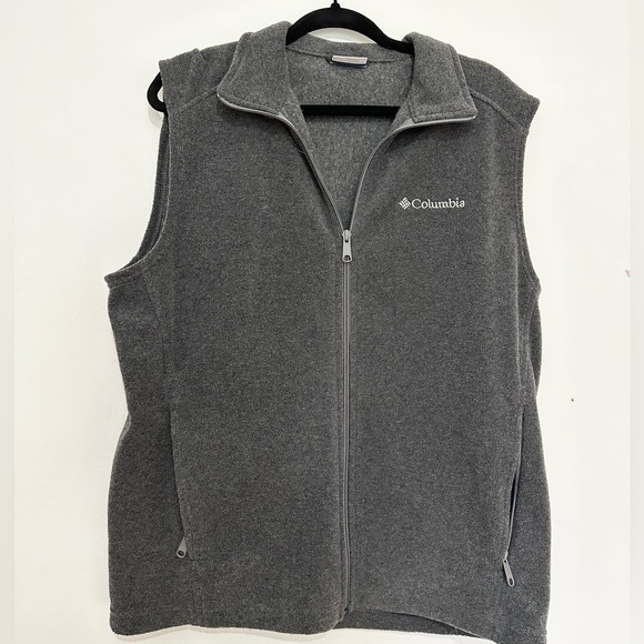 Columbia Vest Sleeveless Jacket Mens Size Medium Dark Gray Full Zip - Picture 1 of 3